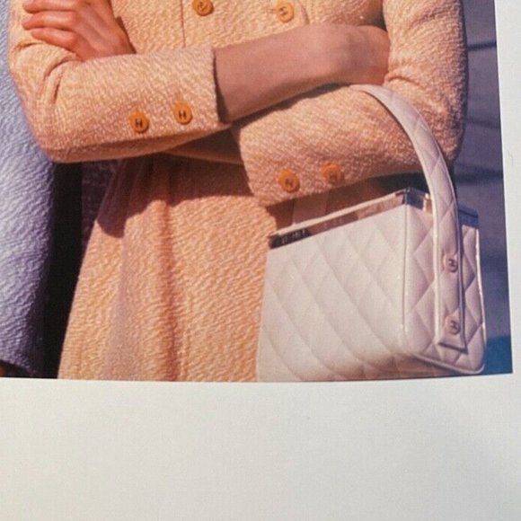 Vintage 1996  CHANEL Off White  Quilted  Box Vanity  Bag - Picture 1 of 16